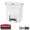 Afvalbak Slim Jim Front Step-On container Rubbermaid 15 liter wit